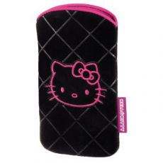 Чехол для сотового телефона Hello Kitty H-107322 ильного телефона размер М 1 0х12х6 7см велюр черный/розовый