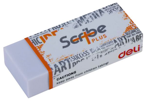 Ластик Deli EH00410 Scribe Plus белый